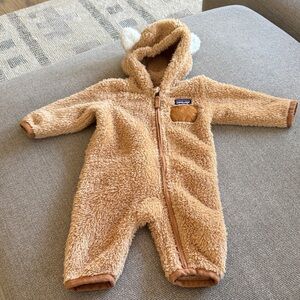 Patagonia Tan Fleece Baby Bodysuit